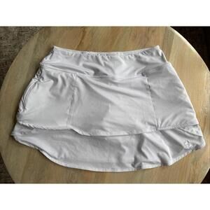 FJ FootJoy White Mini Skorts Performance Golf Tennis‎ Zip Pocket Size Medium